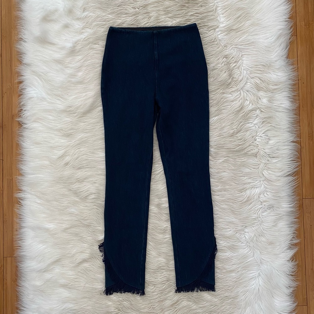 Lysse High Rise Pull On Fringe Tulip Hem Denim Jean Leggings - Picture 2 of 13